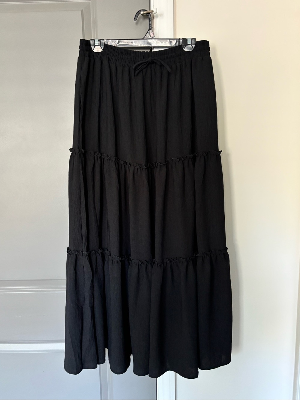 Arolina Black Tiered Maxi Skirt